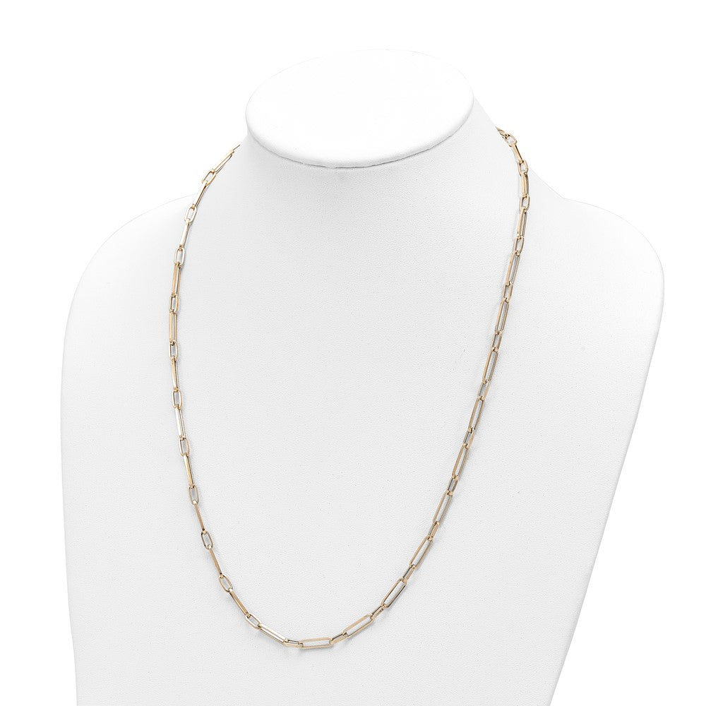 FJC Finejewelers 14 kt Yellow Gold Open Link Polished Fancy Oval Link Necklace 24 Inches x 4 mm
