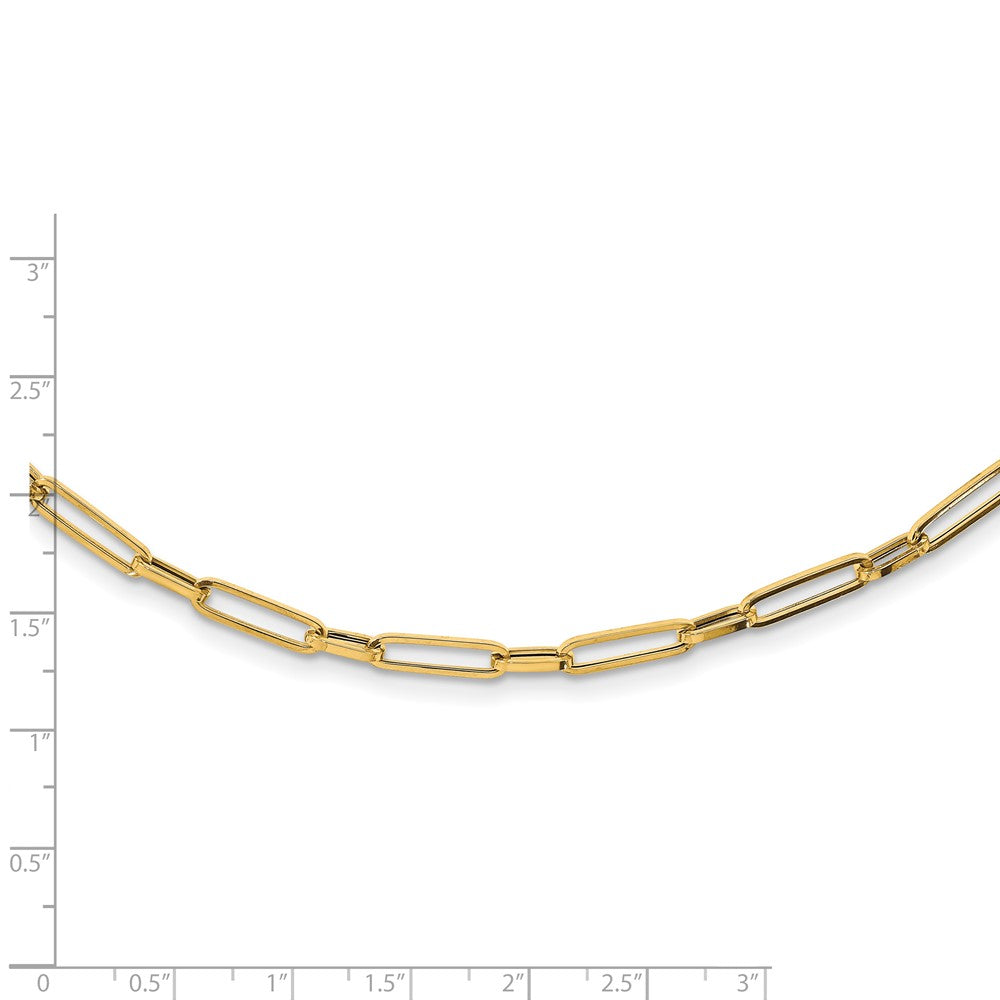 FJC Finejewelers 14 kt Yellow Gold Open Link Polished Fancy Oval Link Necklace 24 Inches x 4 mm