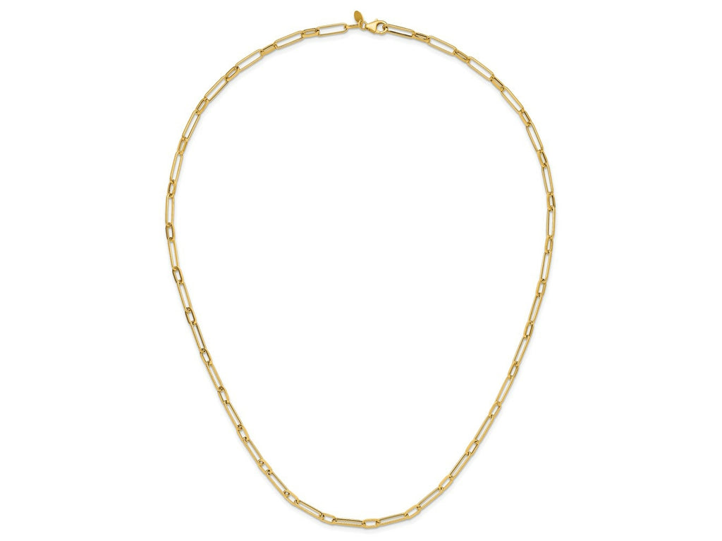 FJC Finejewelers 14 kt Yellow Gold Open Link Polished Fancy Oval Link Necklace 24 Inches x 4 mm
