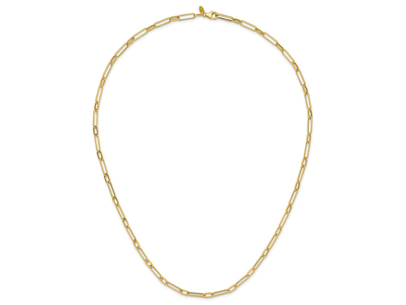 FJC Finejewelers 14 kt Yellow Gold Open Link Polished Fancy Oval Link Necklace 24 Inches x 4 mm