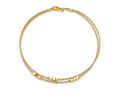 FJC Finejewelers 14 kt Yellow Gold Fancy Bright Cut Beaded Double Strand Bracelet 7.5 Inches x 3.2 mm