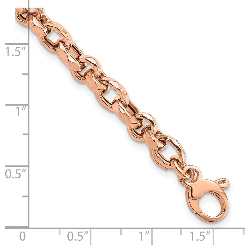 FJC Finejewelers 14 kt Rose Gold Polished Fancy Link Bracelet 7.5 Inches x 6.3 mm