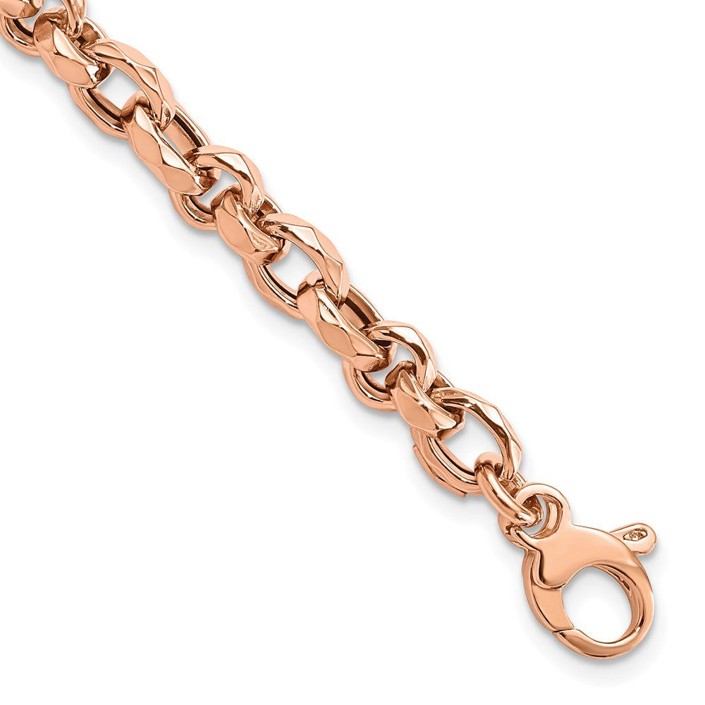 FJC Finejewelers 14 kt Rose Gold Polished Fancy Link Bracelet 7.5 Inches x 6.3 mm