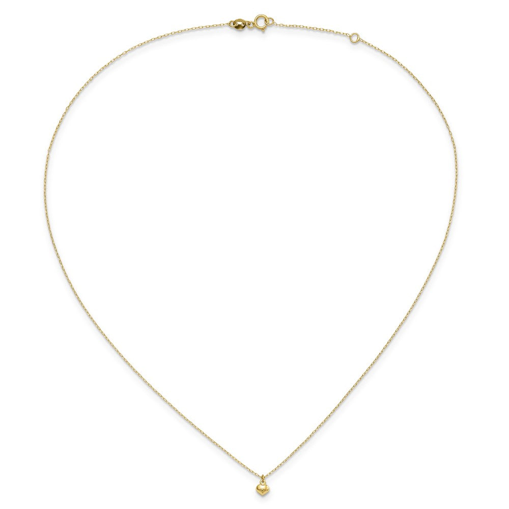 FJC Finejewelers 14 kt Yellow Gold Cable Polished Puffed Heart Necklace 16.5 Inches x 4 mm