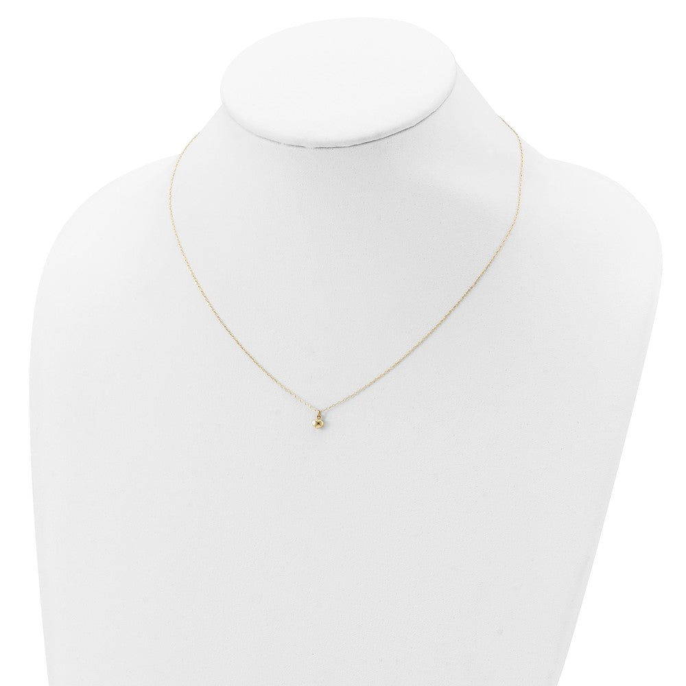 FJC Finejewelers 14 kt Yellow Gold Cable Polished Puffed Heart Necklace 16.5 Inches x 4 mm