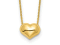 FJC Finejewelers 14 kt Yellow Gold Polished Puffed Heart Necklace 16.5 Inches x 10 mm