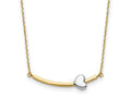 FJC Finejewelers 14 kt Two Tone Gold Cable Heart Bar 18 inch Necklace 18 Inches x 6 mm