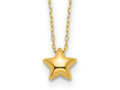 FJC Finejewelers 14 kt Yellow Gold Polished Puffed Star Necklace 16.5 Inches x 8 mm