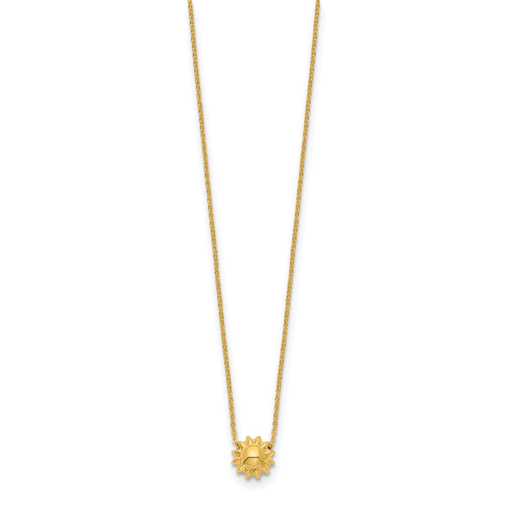 FJC Finejewelers 14 kt Yellow Gold Polished Puffed Sun Necklace 16.5 Inches x 8 mm