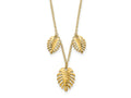FJC Finejewelers 14 kt Yellow Gold Polished Dangle Palm Leaves Necklace 16.75 Inches x 49 mm
