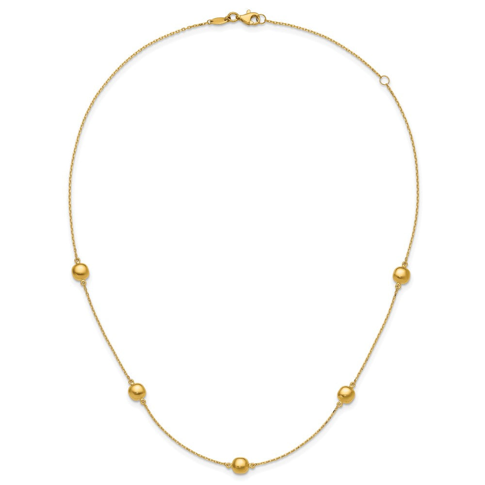 FJC Finejewelers 14 kt Yellow Gold Fancy 5 Station Necklace 16 Inches x 6.25 mm