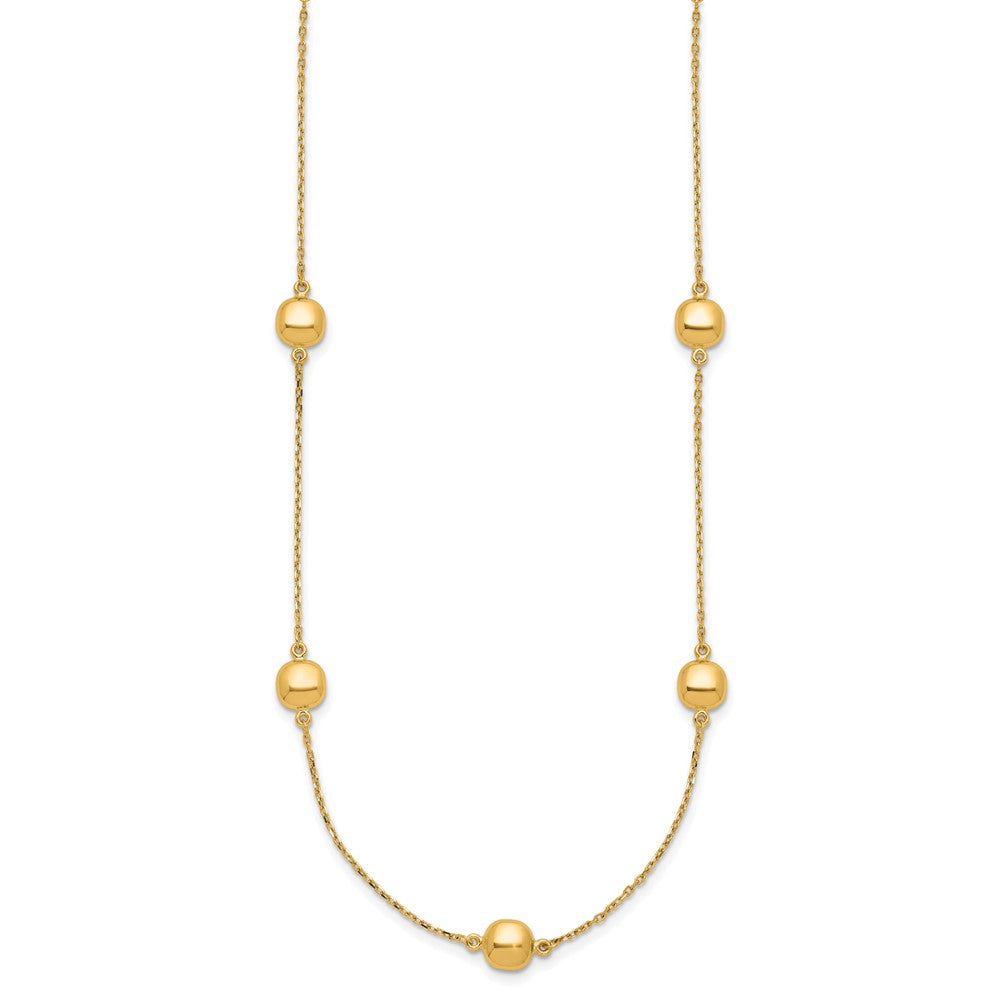 FJC Finejewelers 14 kt Yellow Gold Fancy 5 Station Necklace 16 Inches x 6.25 mm