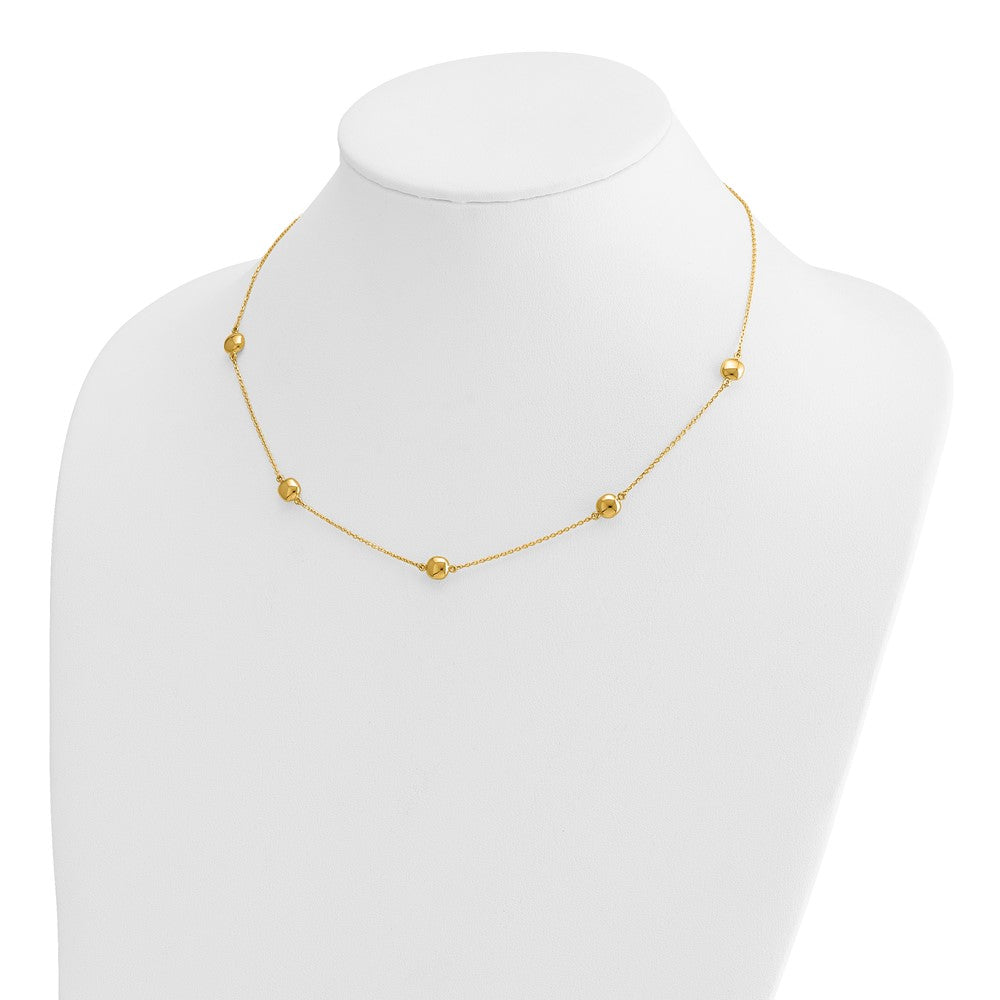 FJC Finejewelers 14 kt Yellow Gold Fancy 5 Station Necklace 16 Inches x 6.25 mm