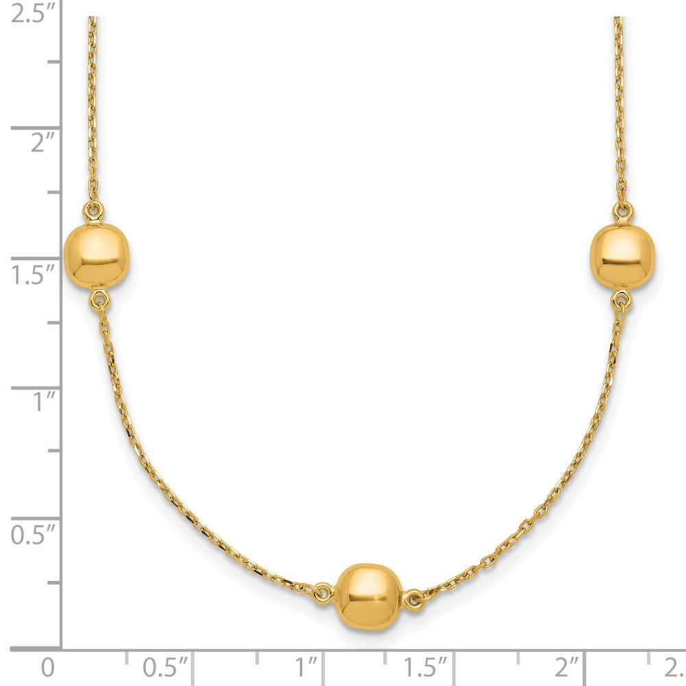 FJC Finejewelers 14 kt Yellow Gold Fancy 5 Station Necklace 16 Inches x 6.25 mm