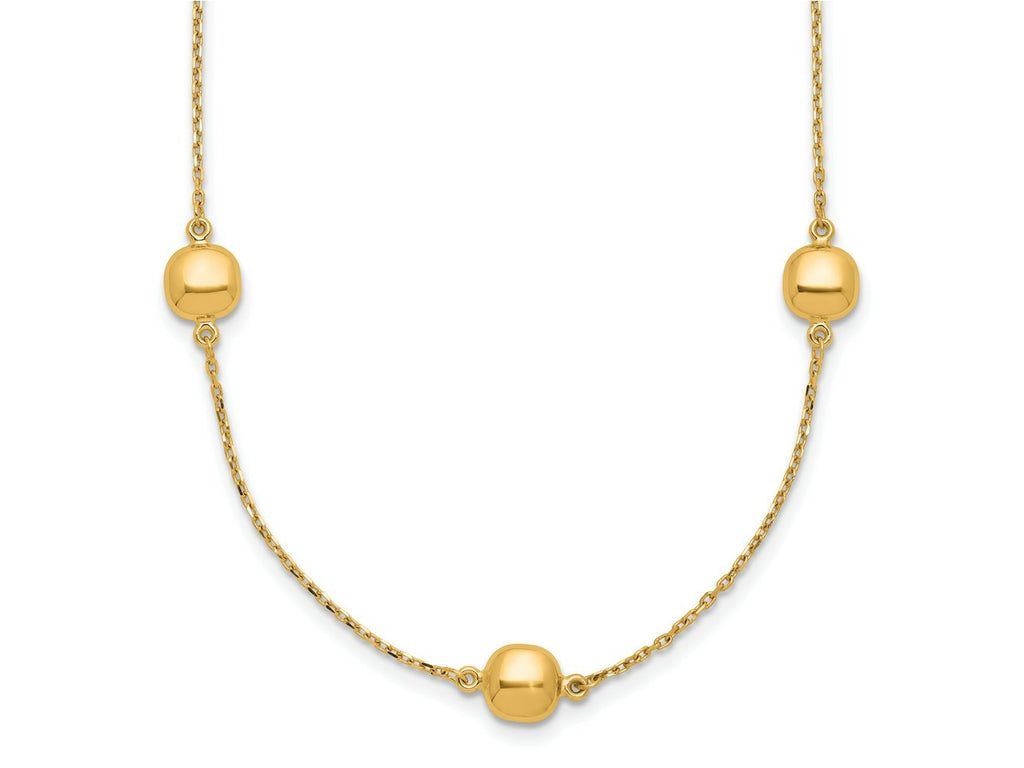 FJC Finejewelers 14 kt Yellow Gold Fancy 5 Station Necklace 16 Inches x 6.25 mm