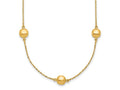 FJC Finejewelers 14 kt Yellow Gold Fancy 5 Station Necklace 16 Inches x 6.25 mm