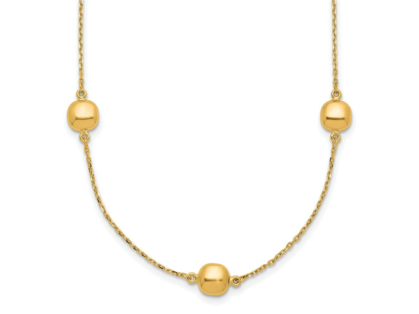 FJC Finejewelers 14 kt Yellow Gold Fancy 5 Station Necklace 16 Inches x 6.25 mm