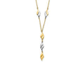FJC Finejewelers 14 kt Two Tone Gold Polished Fancy Y Drop Necklace 17 Inches x 5 mm
