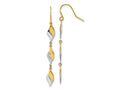 FJC Finejewelers 14 kt Two Tone Gold Polished Wavy Dangle Earrings 49 x 5 mm