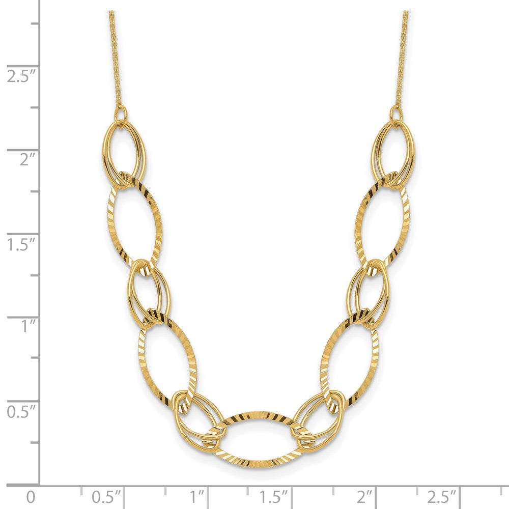FJC Finejewelers 14 kt Yellow Gold Fancy Polished Bright Cut Oval Link Necklace 18 Inches x 8.13 mm