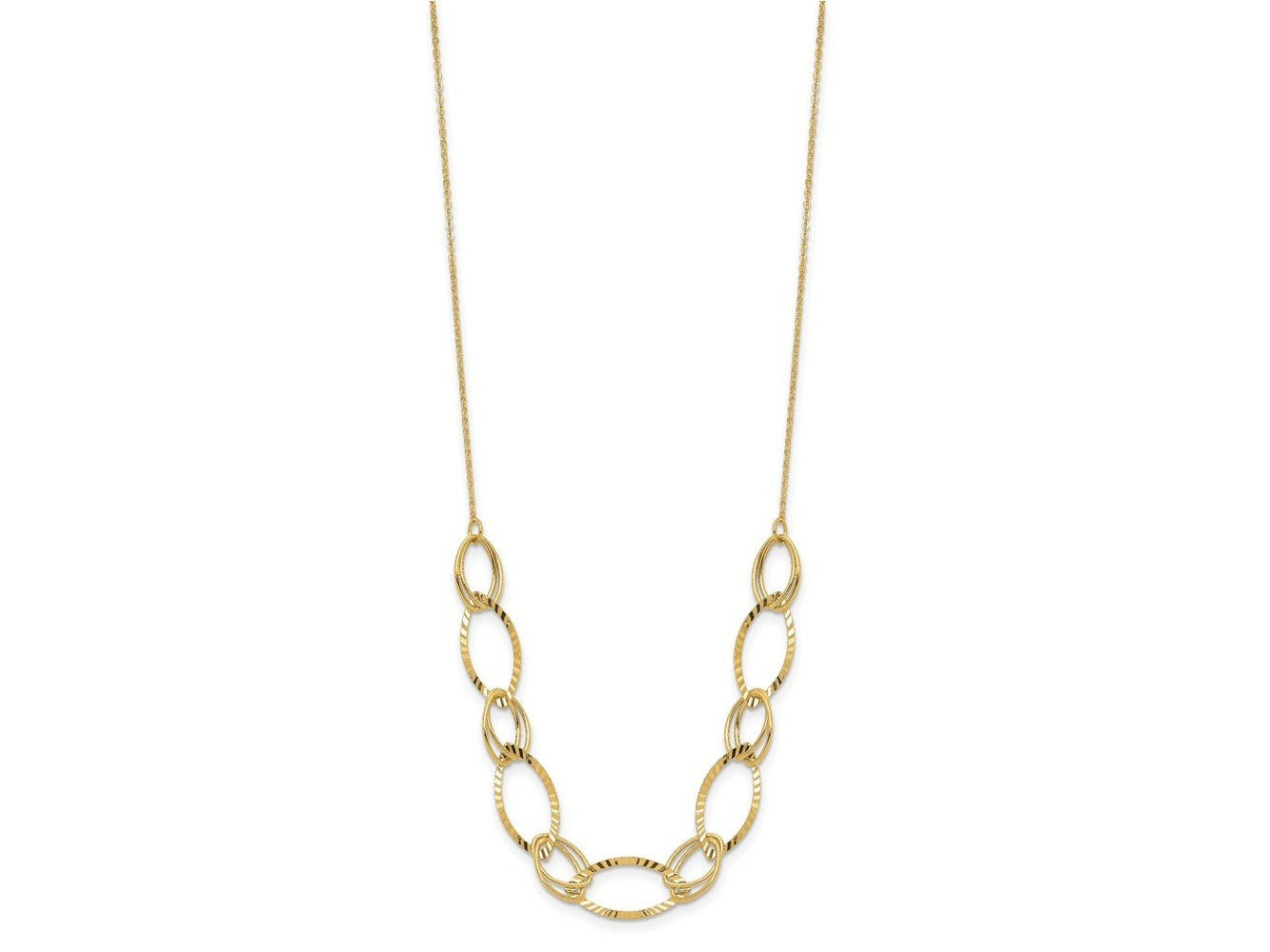 FJC Finejewelers 14 kt Yellow Gold Fancy Polished Bright Cut Oval Link Necklace 18 Inches x 8.13 mm