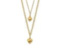 FJC Finejewelers 14 kt Yellow Gold Fancy Double Layer Heart Link Hearts Necklace 16 Inches x 7.72 mm