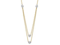 FJC Finejewelers 14 kt Two Tone Gold Cable Polished Discs Double Necklace 17 Inches x 1.2 mm