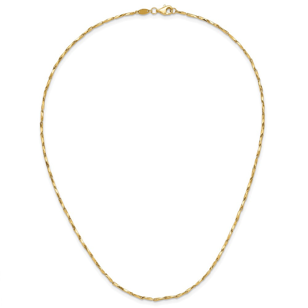 FJC Finejewelers 14 kt Yellow Gold Bright Cut Polished Fancy Link 17in Necklace 17 Inches x 1.14 mm