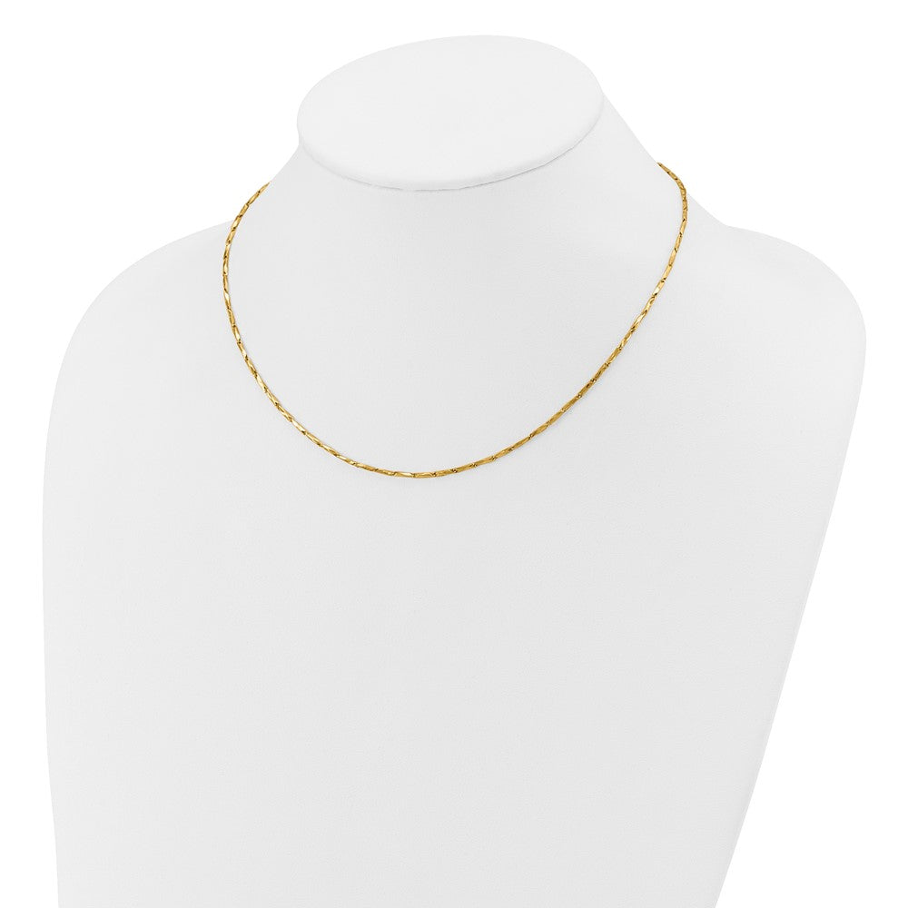 FJC Finejewelers 14 kt Yellow Gold Bright Cut Polished Fancy Link 17in Necklace 17 Inches x 1.14 mm
