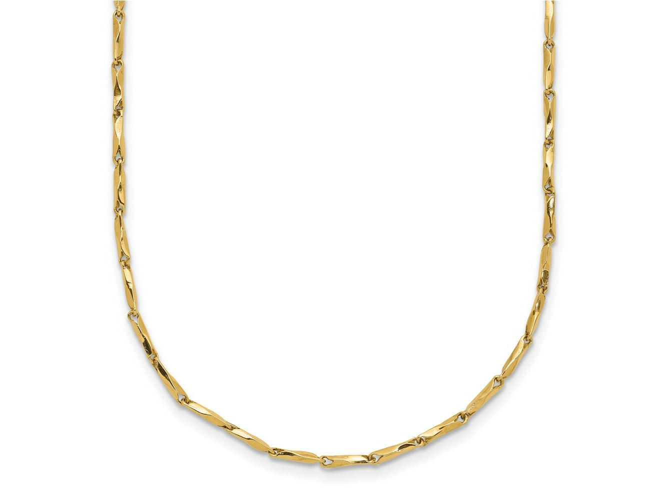 FJC Finejewelers 14 kt Yellow Gold Bright Cut Polished Fancy Link 17in Necklace 17 Inches x 1.14 mm