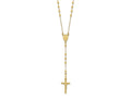 FJC Finejewelers 14 kt Yellow Gold Bright Cut Cable Faceted Beads Rosary Necklace 24 Inches x 13 mm