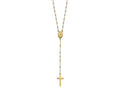 FJC Finejewelers 14 kt Tri Color Gold Tri-color Bead Rosary Necklace 17 Inches with 3 inch ext x 10 mm