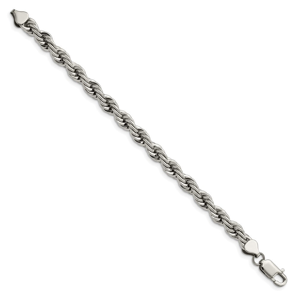 FJC Finejewelers Stainless Steel Polished 7.25in Rope Bracelet 7.25 Inches x 7 mm