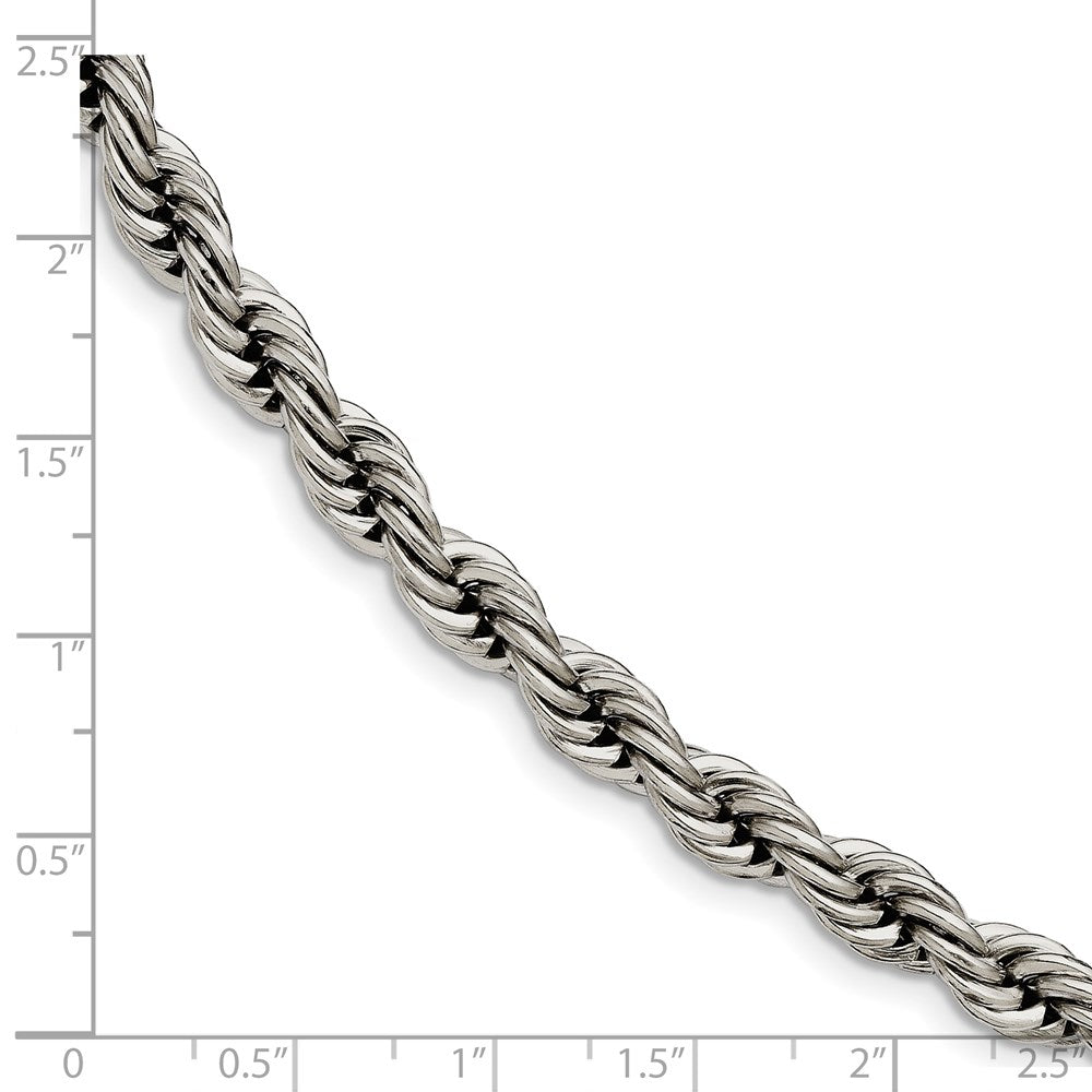 FJC Finejewelers Stainless Steel Polished 7.25in Rope Bracelet 7.25 Inches x 7 mm