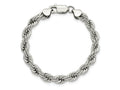 FJC Finejewelers Stainless Steel Polished 9in Rope Bracelet 8 Inches x 7 mm