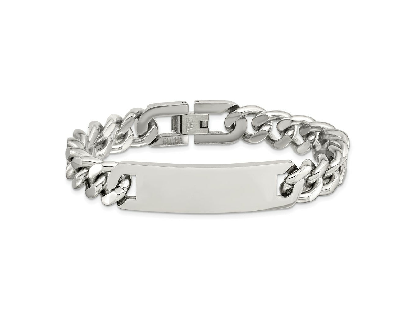 FJC Finejewelers Stainless Steel Curb Polished 7.75in ID Bracelet 8 Inches x 12.36 mm