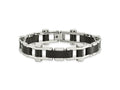 FJC Finejewelers Stainless Steel Link Polished Black IP-plated 8in Bracelet 8 Inches x 14.17 mm