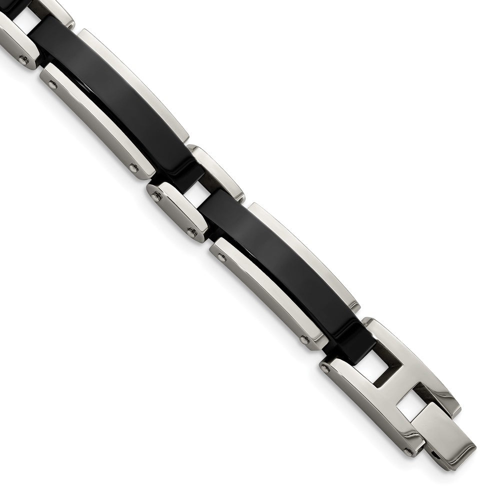 FJC Finejewelers Stainless Steel Link Polished Black IP-plated 8.5in Bracelet 8.5 Inches x 8.65 mm