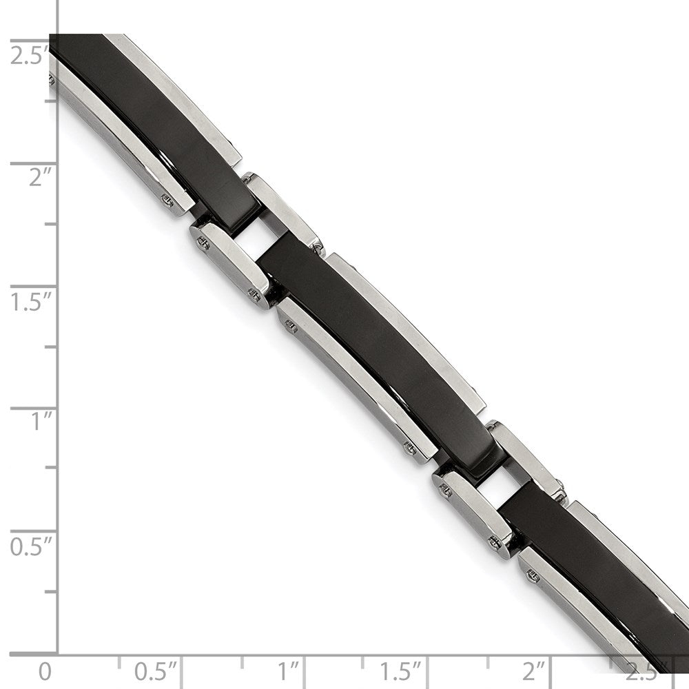 FJC Finejewelers Stainless Steel Link Polished Black IP-plated 8.5in Bracelet 8.5 Inches x 8.65 mm