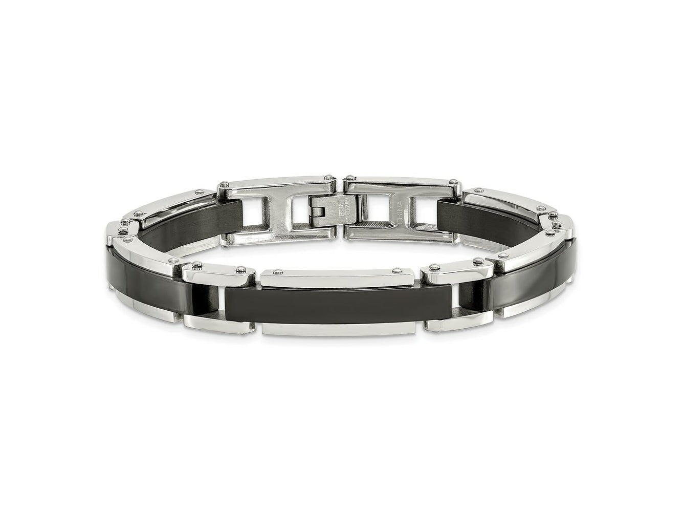 FJC Finejewelers Stainless Steel Link Polished Black IP-plated 8.5in Bracelet 8.5 Inches x 8.65 mm