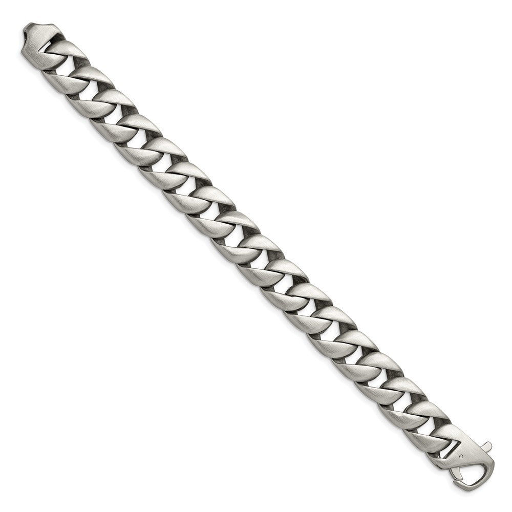 FJC Finejewelers Stainless Steel Men' Brushed Bracelet 8.5 Inches x 15.56 mm