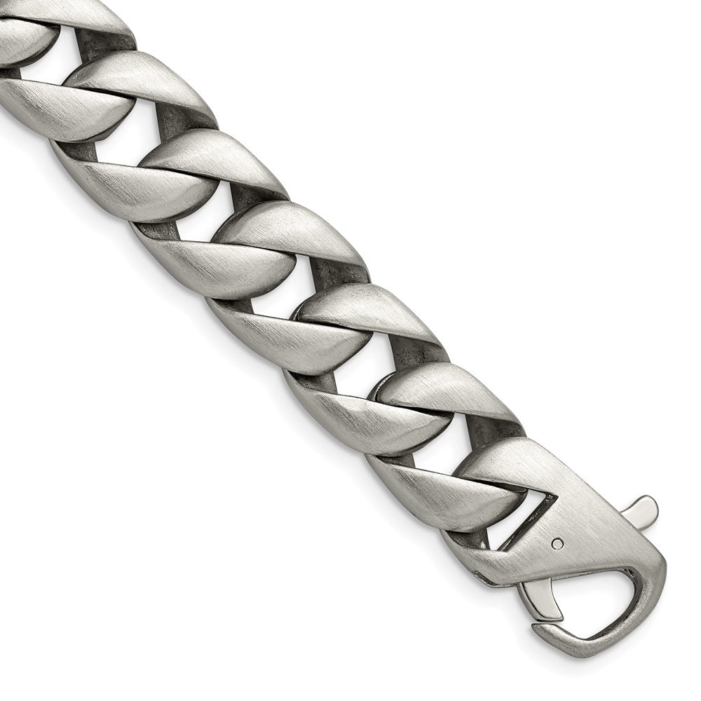 FJC Finejewelers Stainless Steel Men' Brushed Bracelet 8.5 Inches x 15.56 mm