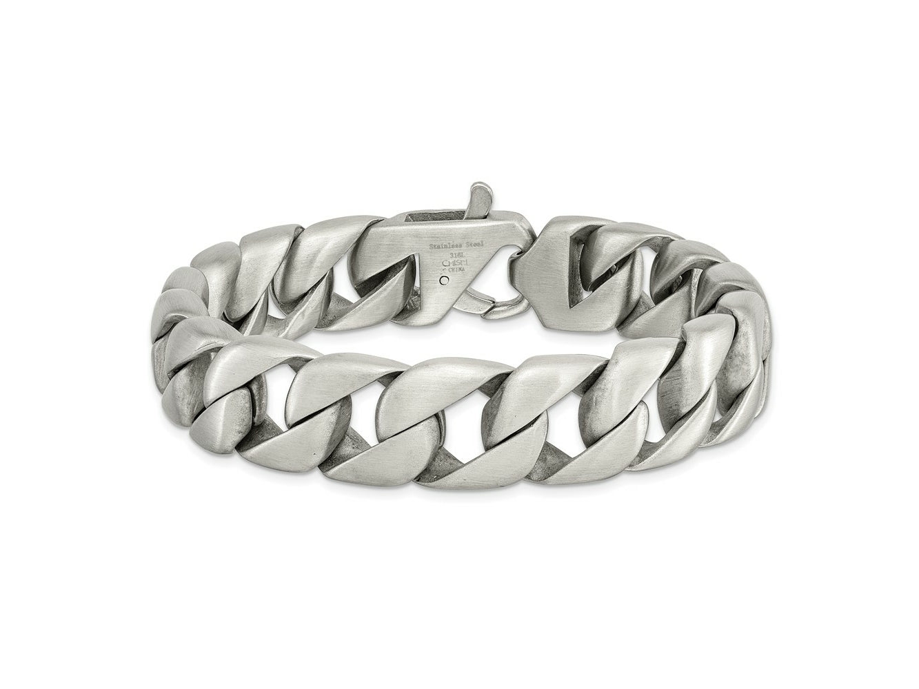 FJC Finejewelers Stainless Steel Men' Brushed Bracelet 8.5 Inches x 15.56 mm