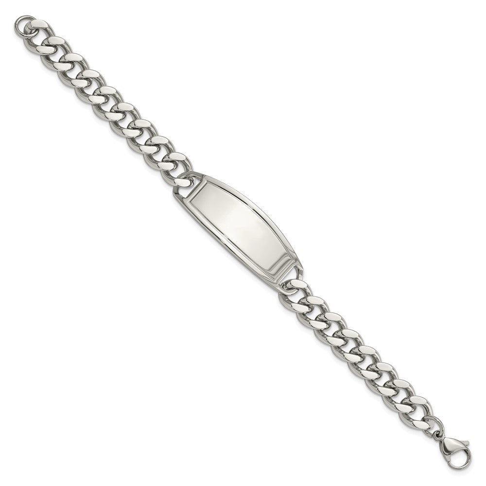 FJC Finejewelers Stainless Steel Curb Polished ID Bracelet 8.5 Inches x 11.15 mm