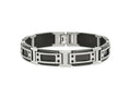 FJC Finejewelers Stainless Steel Link Black IP-plated with Carbon Fiber Inlay Bracelet 8.5 Inches x 12.07 mm