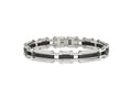 FJC Finejewelers Stainless Steel Link Blk IP-plated with Solid Black Carbon Fiber Bracelet 8.25 Inches x 9.27 mm