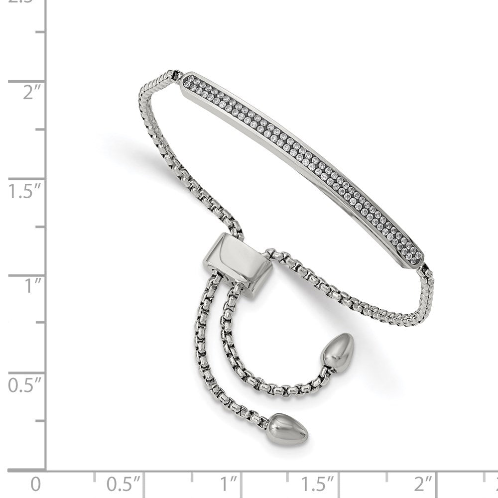 FJC Finejewelers Stainless Steel Adjustable and Stretch and Wrap with 2 Row CZ Bar Friendship Bracelet 3.52 mm