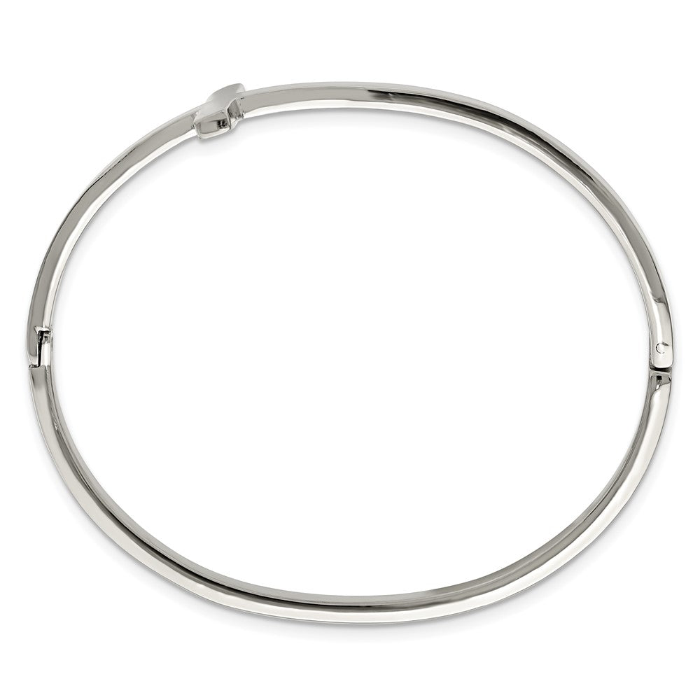 FJC Finejewelers Stainless Steel Polished Cross Hinged Bangle 6.75 Inches x 3.86 mm Bracelet
