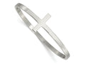 FJC Finejewelers Stainless Steel Polished Cross Hinged Bangle 6.75 Inches x 3.86 mm Bracelet