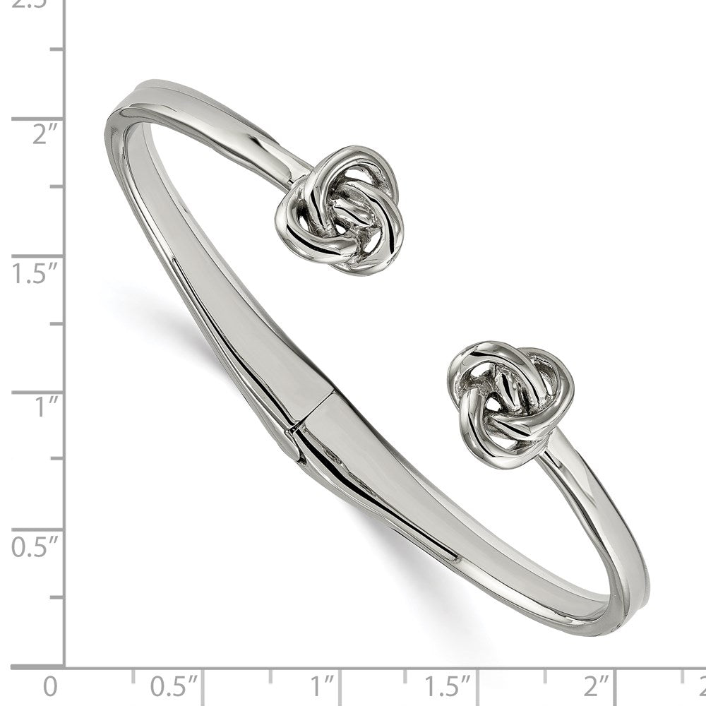 FJC Finejewelers Stainless Steel Polished Knot Hinged Cuff Bangle 7 Inches x 7 mm